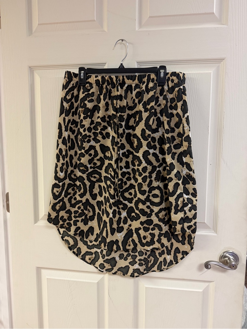 Leopard Print High-Low Skirt